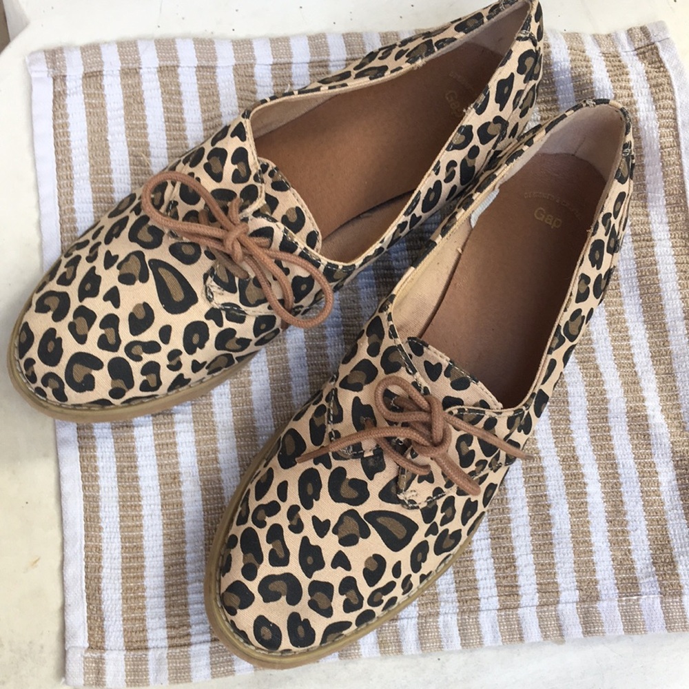 EUC Leopard Oxford Shoes